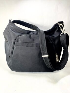 Travelon Anti-Theft Crossbody Shoulder Bucket Bag Adjustable Strap Pockets